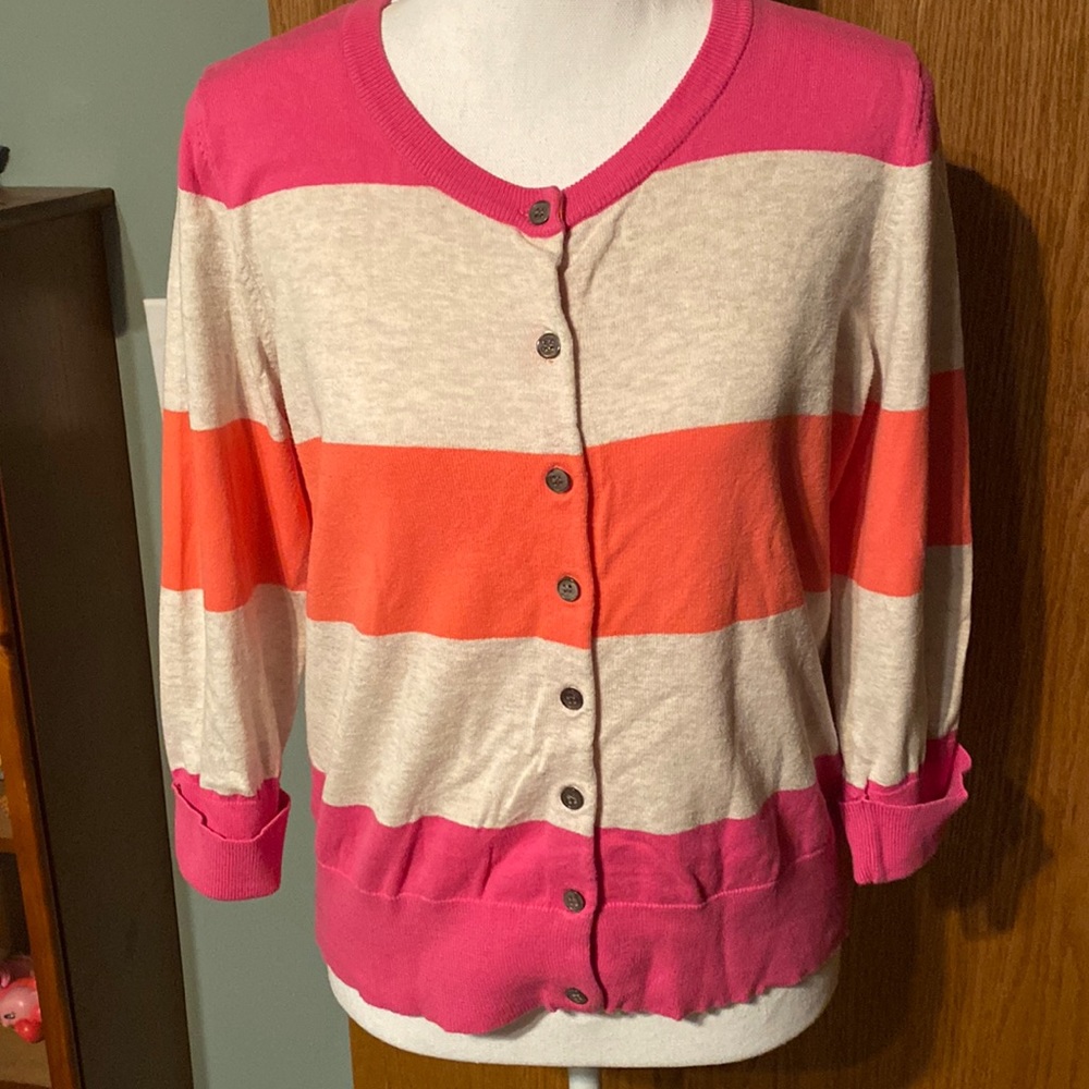 Classic JCPenny button up cardigan. Size large.